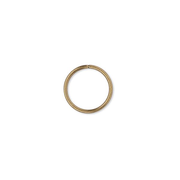 Jump ring 1pkg1000 gold-plated, 12mm round, 18 gauge / 10mm inside diameter / brass / antique image number 0