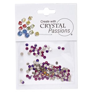 Flat back 144pk crystal volcano foil back, Crystal Passions&reg; 2.5-2.7mm rose round SS9 2058