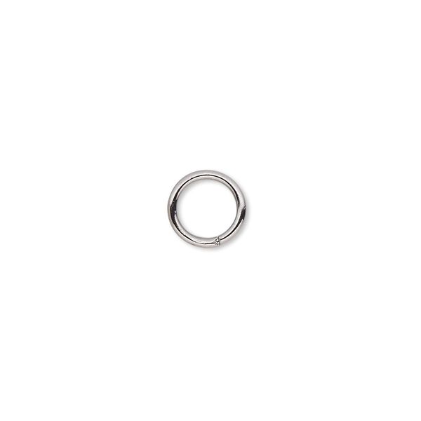 Jump ring 1pkg100 gunmetal-plated, 8mm round, 16 gauge / 5.4mm inside diameter / brass image number 0