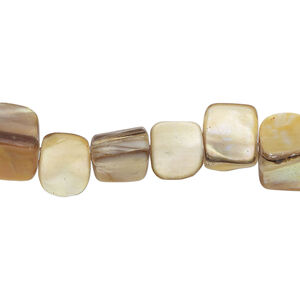 Mother-of-pearl shell 1pkg1, triangle tube bead 15 inch dark gold 7x6mm-13x8mm