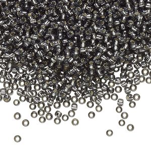 Seed bead, TOHO BEADS&reg;, glass, pkg/7.5g, #11 round, transparent silver-lined grey (TR-11-29B).