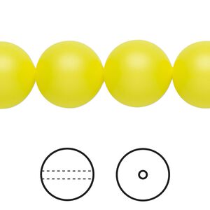 Pearl 10pk neon yellow, Crystal Passions&reg; 14mm round 5811