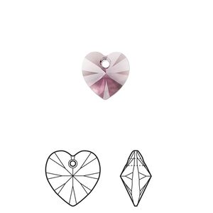 Drop 288pk iris, Swarovski&reg; 10mm pendant heart 6228