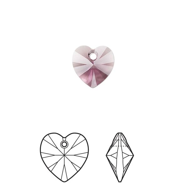 Drop 288pk iris, Swarovski&reg; 10mm pendant heart 6228 image number 0