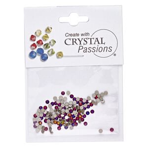 Flat back 144pk crystal volcano foil back, Crystal Passions&reg; 2.1-2.3mm rose round SS7 2058