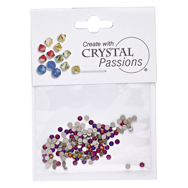 Flat back 144pk crystal volcano foil back, Crystal Passions&reg; 2.1-2.3mm rose round SS7 2058 image number 0