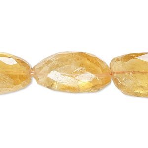 Citrine 1pkg1, hand-faceted nugget bead 15.5-16 inch medium