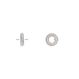 Bead 1pkg50 silver-plated, 7x2mm twisted rondelle, copper