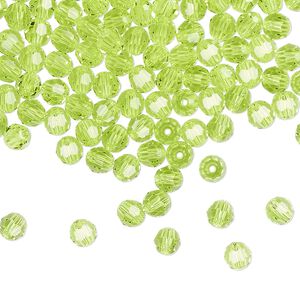 Bead 144pk citrus green, Crystal Passions&reg; 4mm round 5000