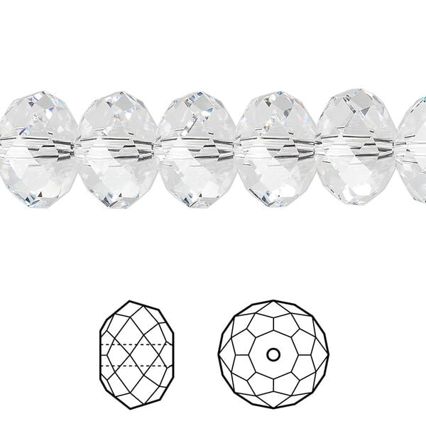 Bead 144pk crystal, Swarovski&reg; 12x8mm rondelle 5040 image number 0