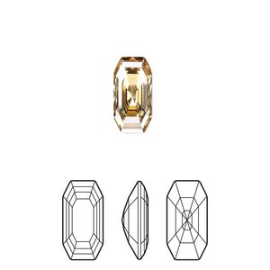 Fancy stone 2pk crystal golden shadow foil back, Crystal Passions&reg; 12x6mm elongated imperial 4595