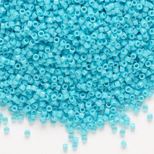Seed bead, Delica&reg;, glass, pkg/50g, #11 round, Duracoat&reg; opaque outside dyed underwater blue (DB-2130).