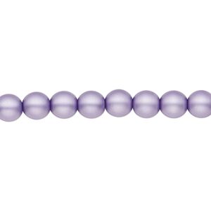 Bead, Czech pearl-coated glass druk, opaque matte lavender, 6mm round. Sold per 15-1/2" to 16" strand.