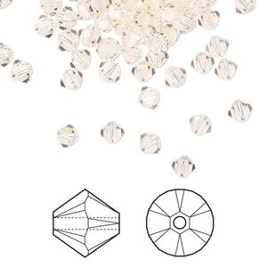 Bead 144pk silk, Crystal Passions&reg; 4mm bicone 5328