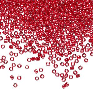 Seed bead, TOHO BEADS&reg;, glass, pkg/50g, #11 round, opaque luster cherry (TR-11-125).