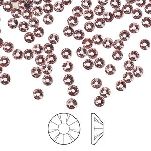 Flat back 144pk light rose foil back, Preciosa MAXIMA Czech crystal hotfix rhinestone 3-3.2mm chaton rose round SS12