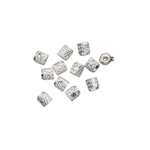 Crimp 1pkg12 silver-plated, 3.5mm barrel / up to 0.024 inch inside diameter, brass / Screw-Tite Crimps&trade;