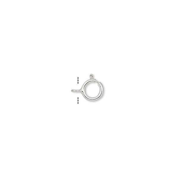 Springring 1pkg10 sterling silver, 5.5mm, clasp 1-strand image number 0
