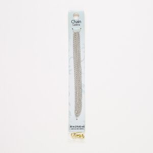 Chain 1pkg1 "pewter" (zinc alloy) cable, 1mm, gold-finished / white enamel 83 inch unfinished