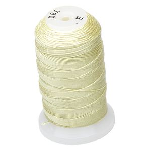 Thread, Purely Silk&trade;, light green, size E. Sold per 200-yard spool.