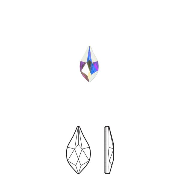 Flat back 288pk crystal AB foil back, Swarovski&reg; 7.5x4mm flame 2205 image number 0