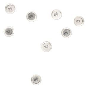 Bezel cup, sterling silver, solid back, 5mm round. Sold per pkg of 10.