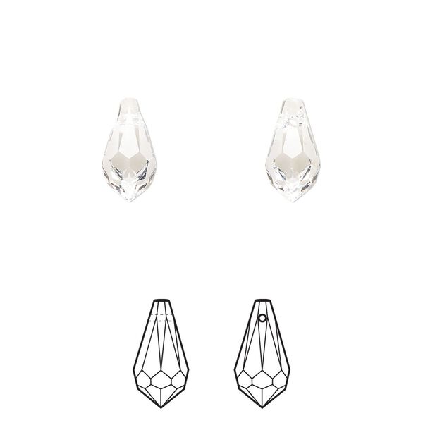 Drop 288pk crystal, Swarovski&reg; 11x5.5mm pendant teardrop 6000 image number 0