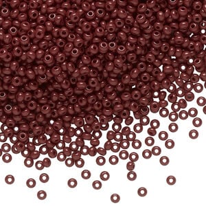 Seed bead, Preciosa Ornela Czech glass, pkg/500g, #11 rocaille, opaque red coral, (93310).