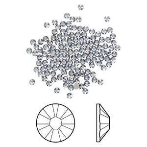 Flat back 144pk crystal blue shade foil back, Crystal Passions&reg; 1.7-1.9mm rose round SS5 2058