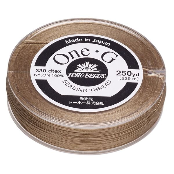 Thread, TOHO BEADS&reg;, One-G&trade; 1pkg250yd, nylon, sand ash, size 0. image number 0