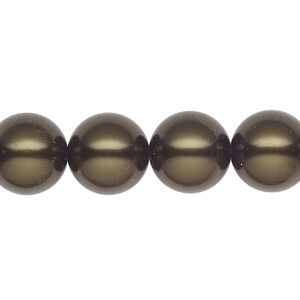 Pearl 10pk dark green, Preciosa Czech crystal 12mm round