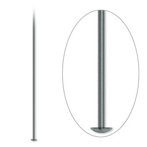 Head pin 1pkg100 gunmetal-plated, 3 inch, 21 gauge brass