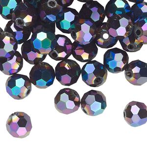 Bead 72pk crystal peacock shadow, Celestial Crystal&reg; 8mm round