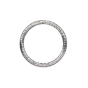 Jump ring 1pkg1 sterling silver, 20mm closed hammered round, 12 gauge / 16.7mm inside diameter / antiqued