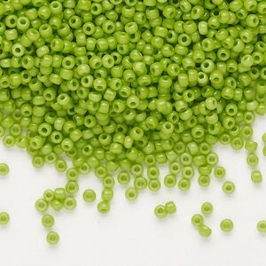 Seed bead, Dyna-Mites&trade;, glass, pkg/1/2kg, #11 round, opaque lime green, (745 11/0 RR).