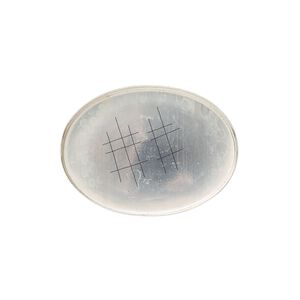 Bezel cup, sterling silver, solid back, 25x18mm unpolished oval. Sold individually.