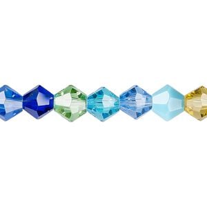 Bead 1pk opaque to transparent mixed colors, Celestial Crystal&reg; 8mm bicone 15.5-16 inch