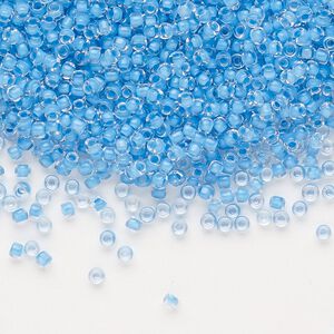 Seed bead, Dyna-Mites&trade;, glass 1pkg0.5kg, #11 round, translucent inside dyed color aqua (216 11/0 RR)
