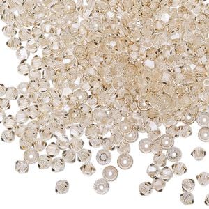 Bead 48pk crystal honey, Preciosa Czech crystal 3mm bicone
