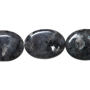 Blue labradorite 1pkg1, flat oval bead natural 15.5-16 inch 20x15mm