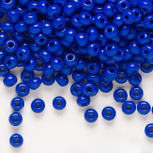 Seed bead, Preciosa Ornela Czech glass, pkg/500g, #6 rocaille, opaque lapis blue, (33060).