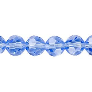 Bead 1pk 32 facets transparent light blue, Celestial Crystal&reg; 10mm round 15.5-16 inch