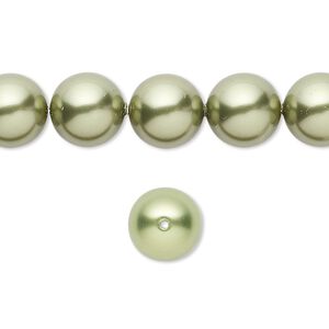 Pearl 100pk light green, Swarovski&reg; 10mm round 5810