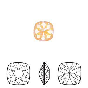 Fancy stone 2pk crystal peach DeLite, Crystal Passions&reg; 10mm cushion 4470