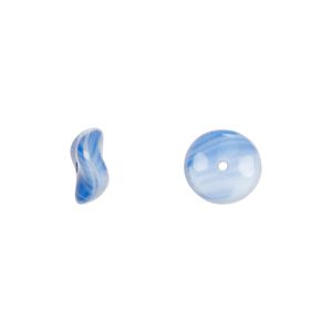 Bead, Czech pressed glass, opaque blue/white, 10x4mm rondelle. Sold per 15" to 16" strand.