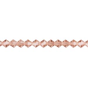 Bead 144pk rose peach, Preciosa Czech crystal 4mm bicone
