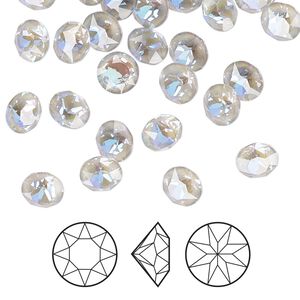 Chaton 144pk crystal serene gray DeLite, Crystal Passions&reg; 6.14-6.32mm round SS29 1088