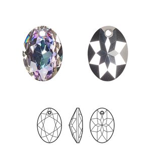 Drop 1pk crystal vitrail light P, Crystal Passions&reg; 16mm pendant elliptic cut 6438