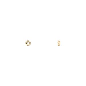 Bead 1pkg1 14Kt gold, 2.5x1mm flat rondelle