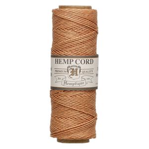Cord, Hemptique&reg;, polished hemp, cappuccino candy, 0.5mm, 10-pound test. Sold per 205-foot spool.